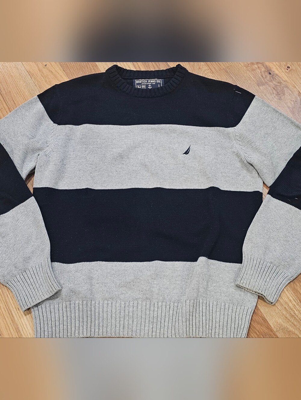 Nautica Jeans Co. Striped Crewneck Sweater - Men's Size L